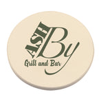 Absorbent Coaster, Round - White - Silk Screen