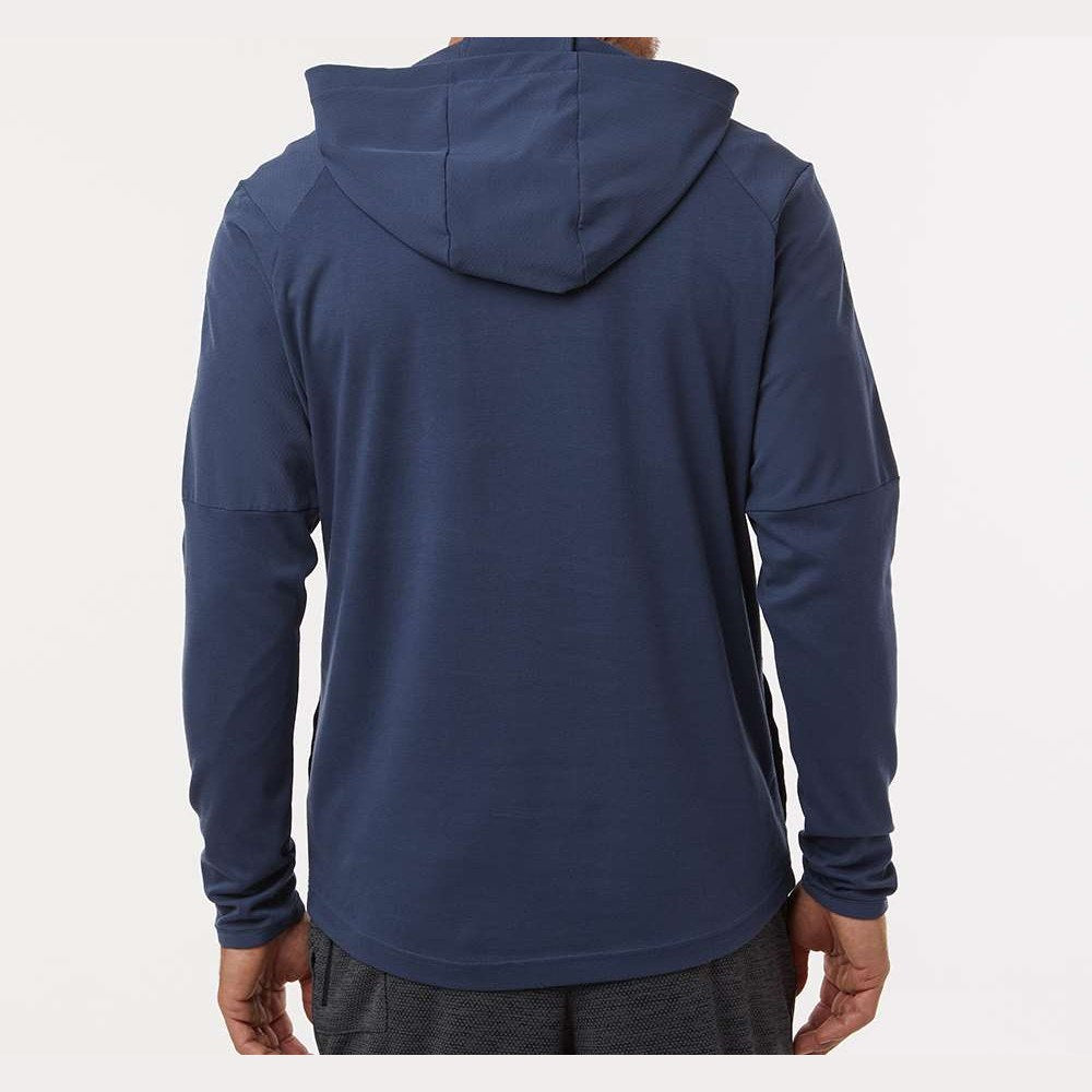 Adidas Men's Half-Zip Hooded Anorak Full Color - Crew Navy - On Model Back