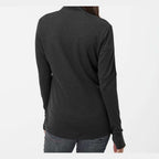 Adidas Women's 3-Stripes Quarter-Zip Sweater Pullover Full Color - Black Melange - On Model Back