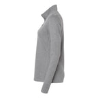 Adidas Women's 3-Stripes Quarter-Zip Sweater Pullover Full Color - Grey Three Melange - Direct Side