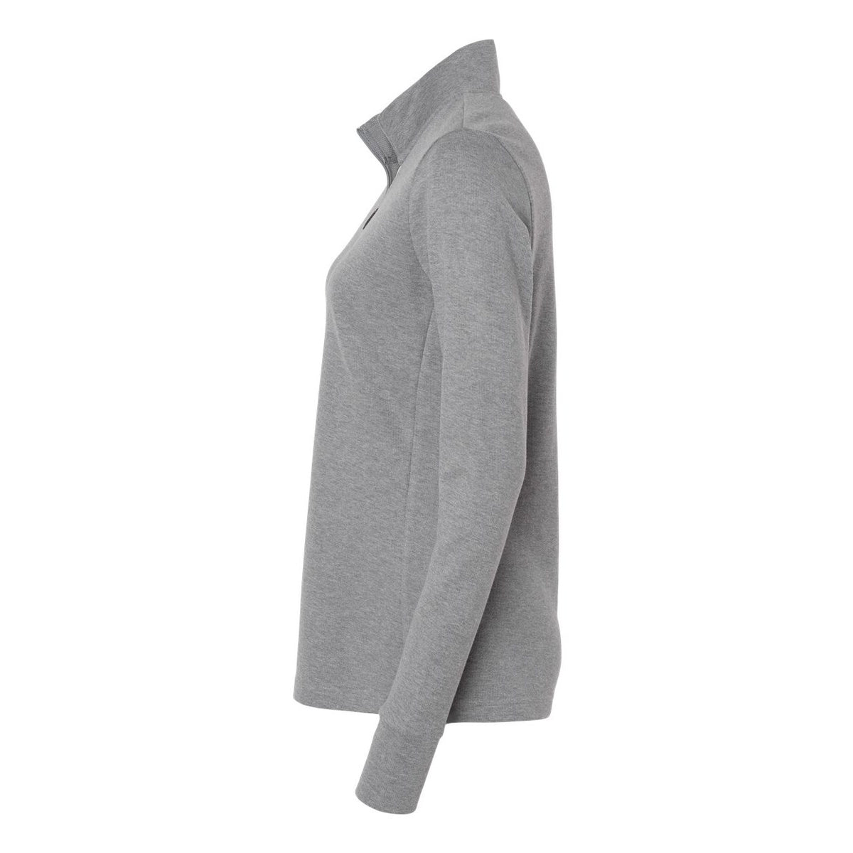 Adidas Women's 3-Stripes Quarter-Zip Sweater Pullover Full Color - Grey Three Melange - Direct Side
