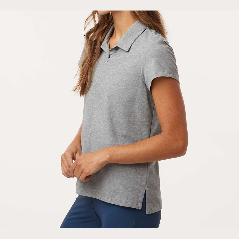 Adidas Women's Blended Polo Full Color - Grey Three Melange - On Model Side