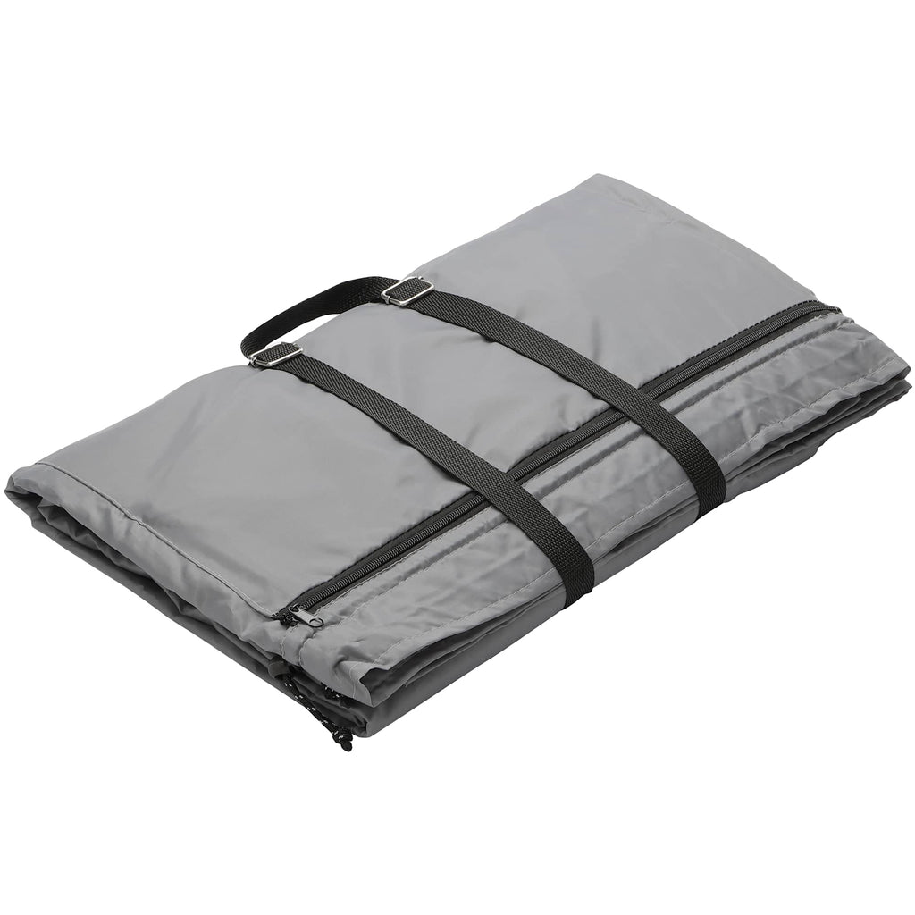 Adventure Blanket, Poncho and Sleeping Bag, 3 in 1 Embroidery - Gray - Front