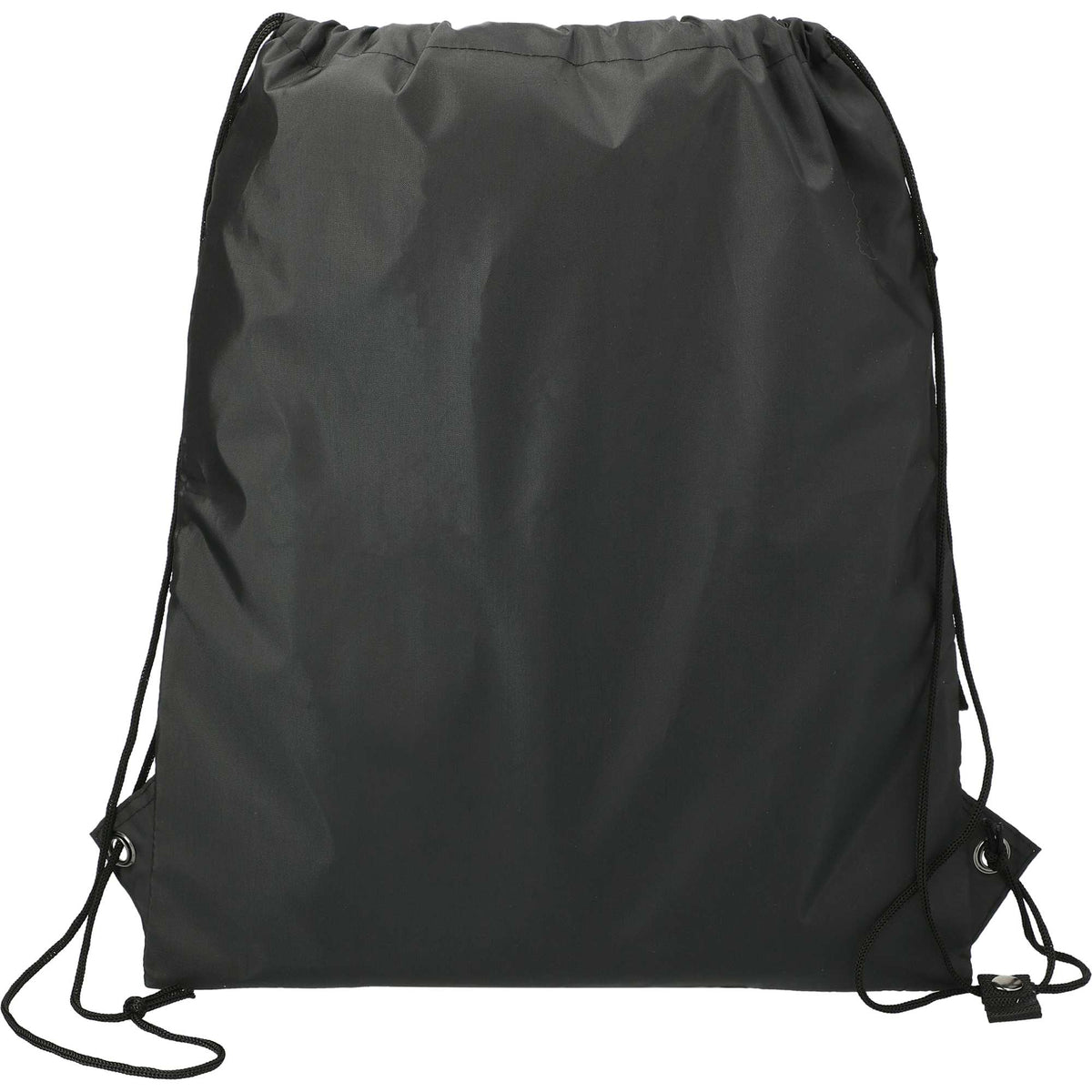 Adventure Drawstring Bag with Insulated Pocket Full Color - Black - Back