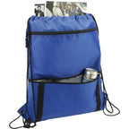 Adventure Drawstring Bag with Insulated Pocket Full Color - Royal - Right Angle 2