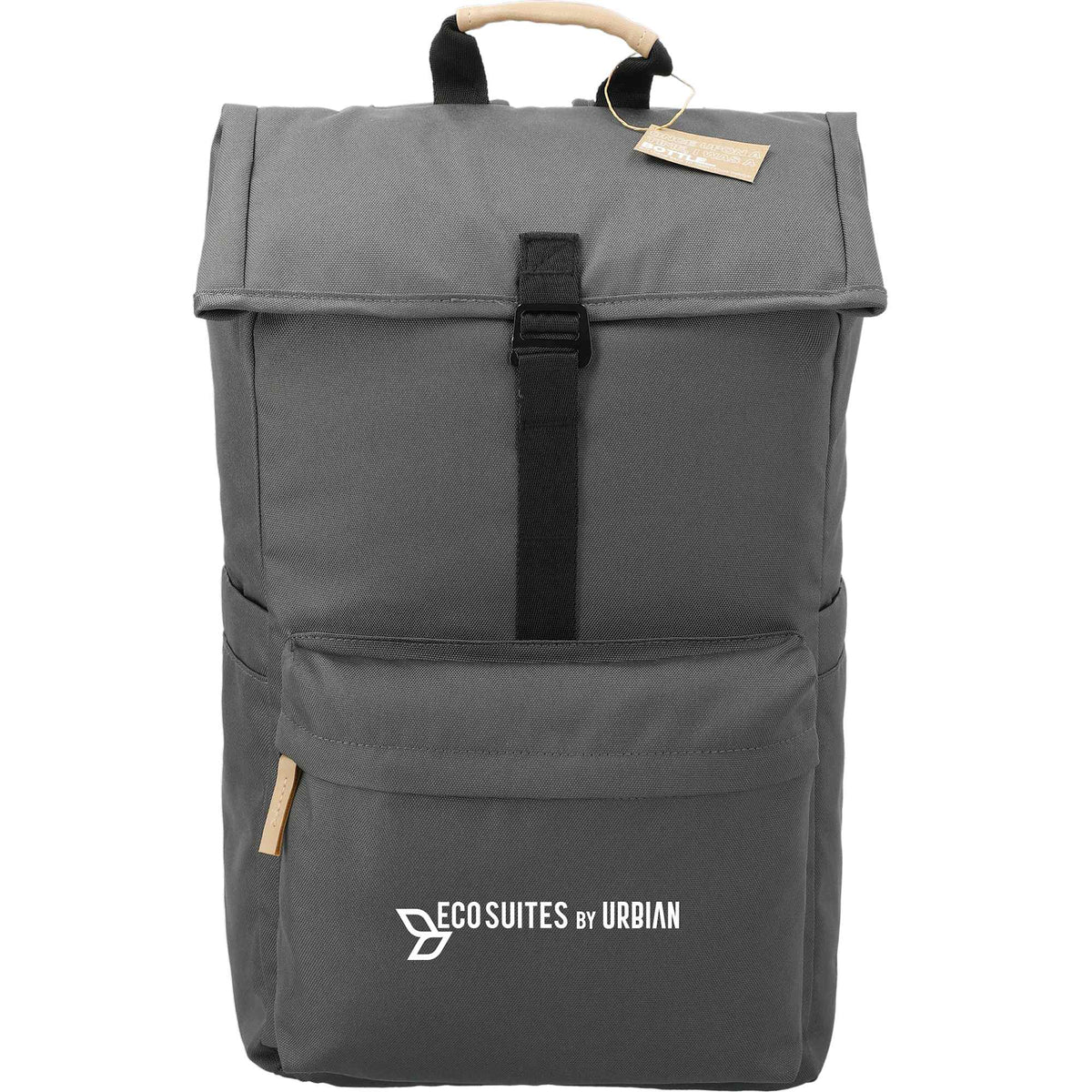 Aft Recycled Rucksack for 15 Inch Laptops Transfer - Charcoal - Front