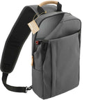 Aft Recycled Sling Bag with Strap Pocket Embroidery - Charcoal - Right Angle 5