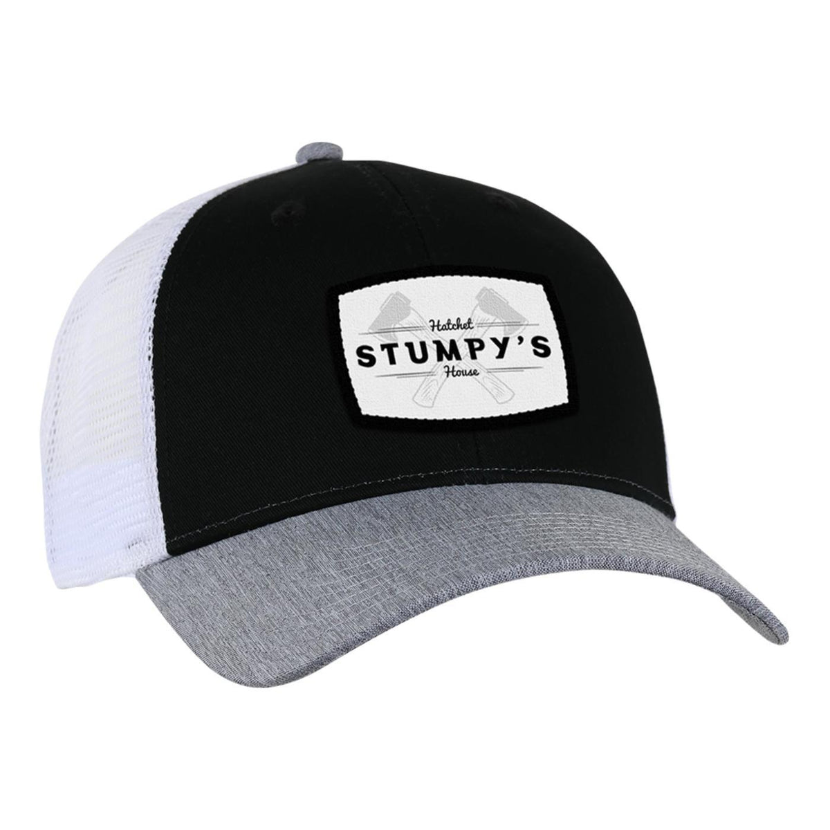 Ahead Brant Linen and Mesh Cap Embroidery - Black-White - View 1