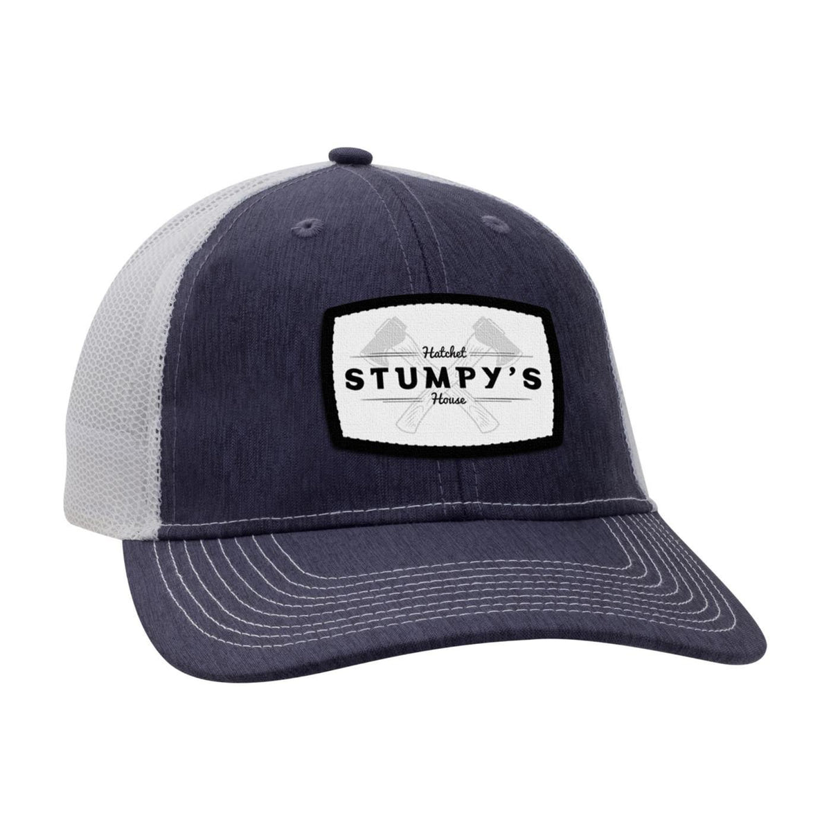 Ahead Brant Linen and Mesh Cap Embroidery - Navy Linen/White - View 1