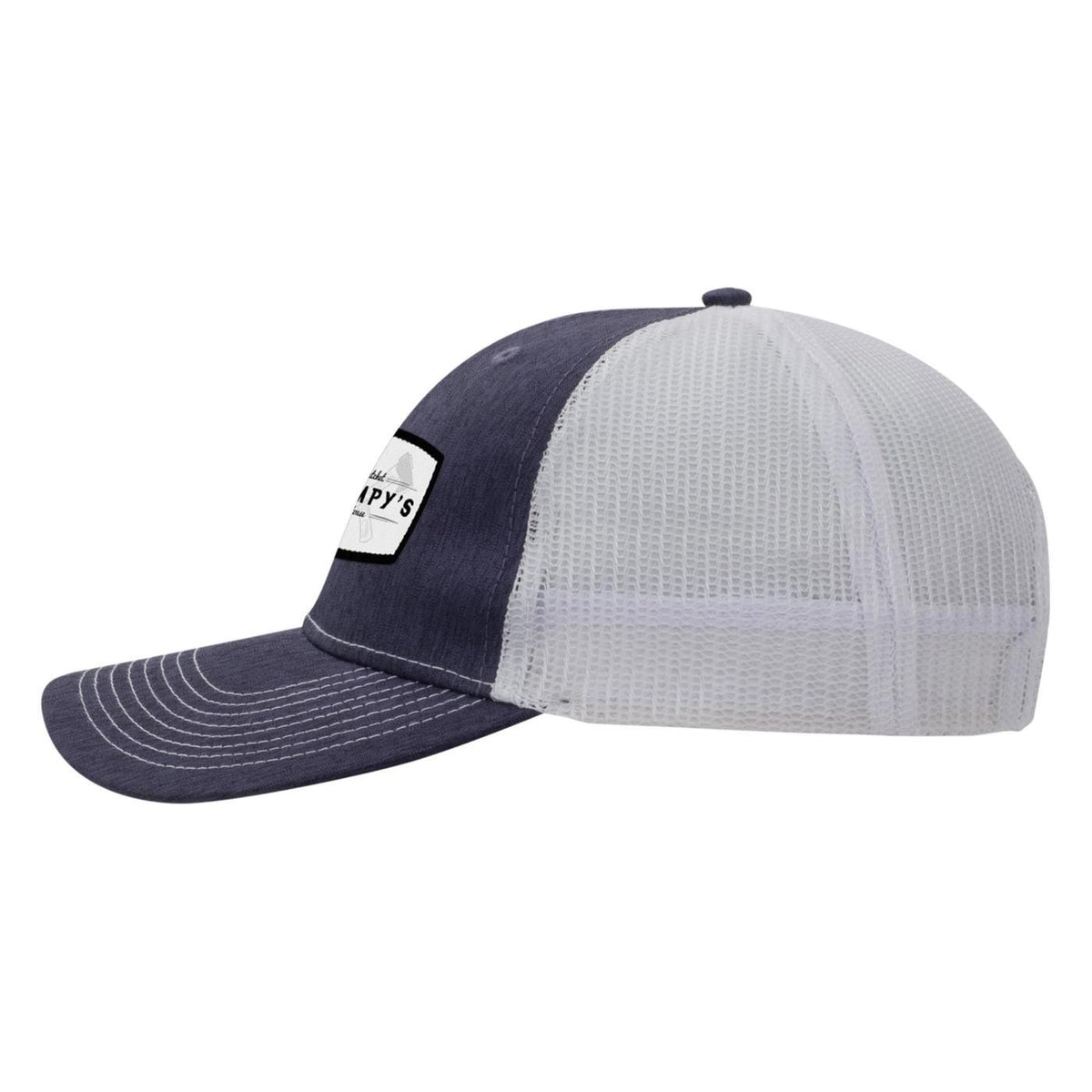 Ahead Brant Linen and Mesh Cap Embroidery - Navy Linen/White - View 3