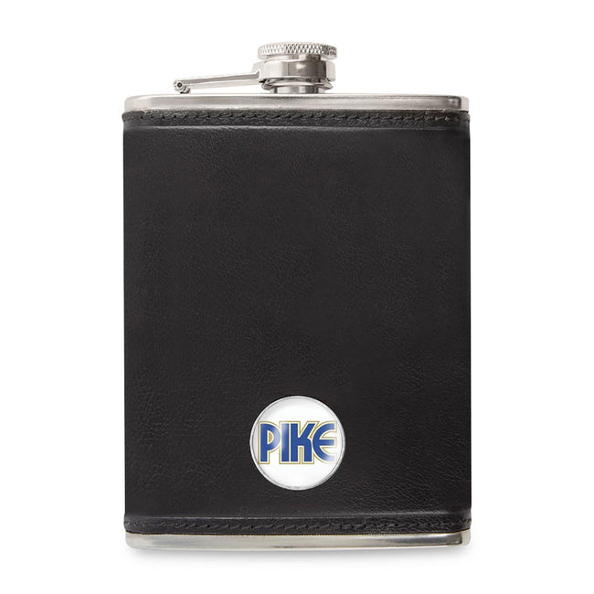 Ahead Leather Wrapped Flask, 8 oz Full Color