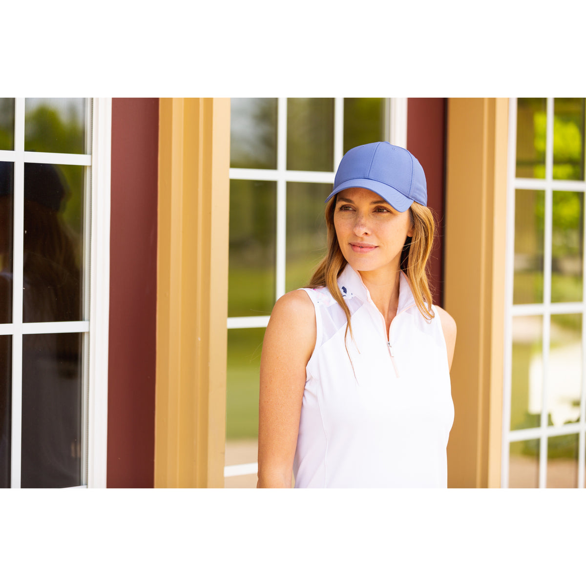 Ahead Stratus Stretch Performance Cap, Structured Embroidery - Slate Blue - View 6