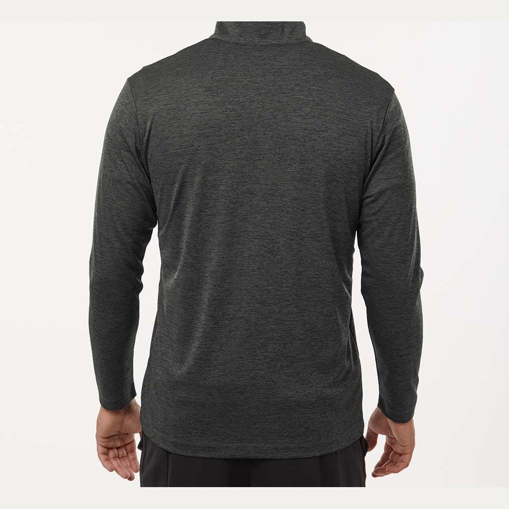 AllPro Men's Pro-Lock Performance Mélange Quarter-Zip Pullover Full Color - Black Melange - On Model Back