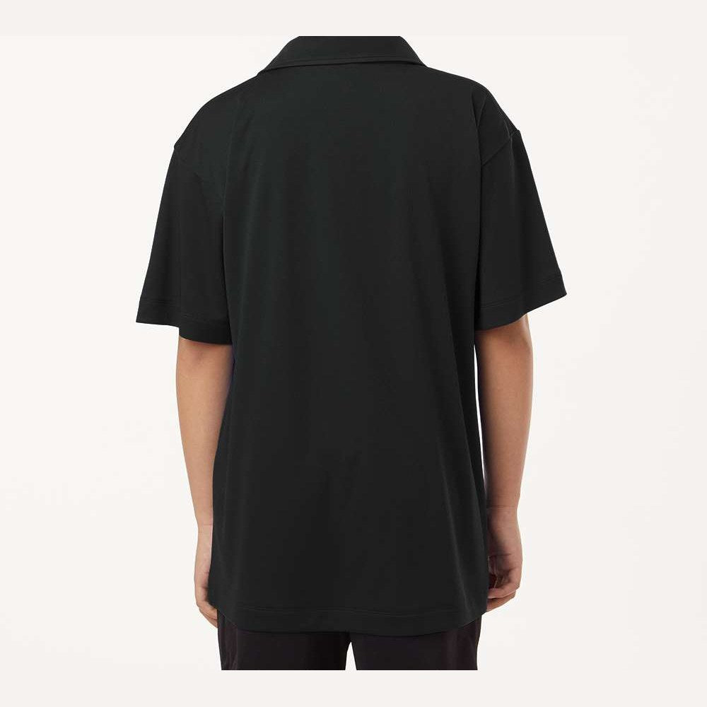 AllPro Youth Pro-Lock Performance Polo Full Color - Black - On Model Back