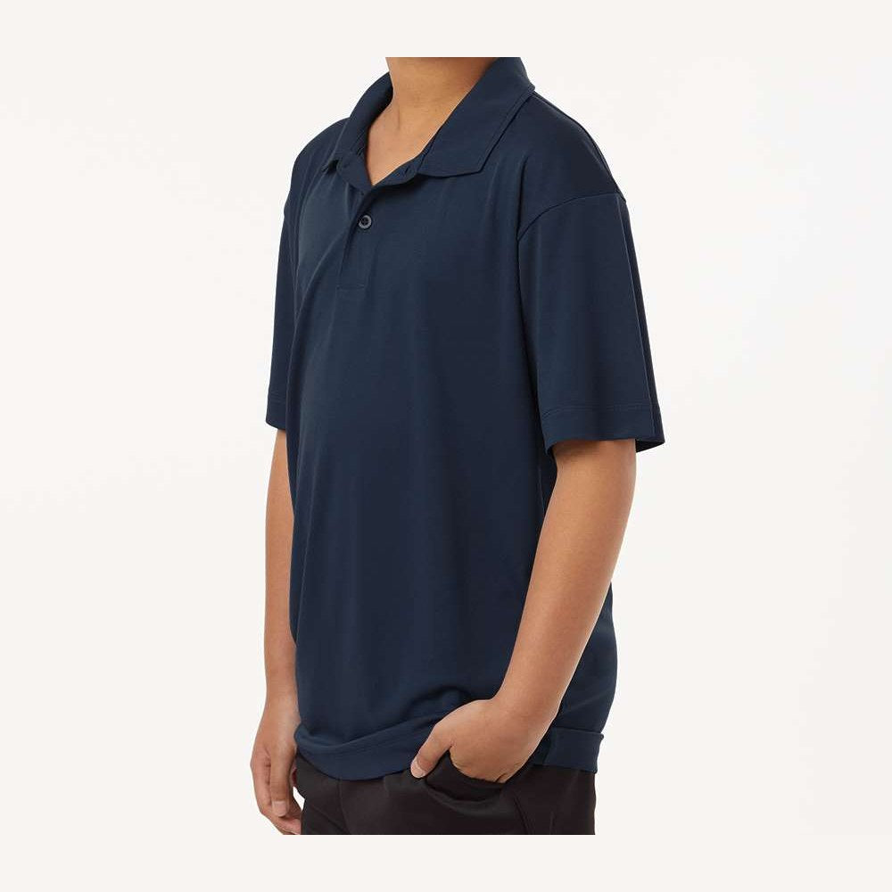 AllPro Youth Pro-Lock Performance Polo Full Color - Navy - On Model Side