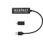 Aluminum USB 3.0 Hub with Four Ports and USB-C Adapter Full Color - Black - Front