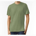 American Apparel Unisex Triblend Track Tee Full Color - Tri-Olive - On Model Front
