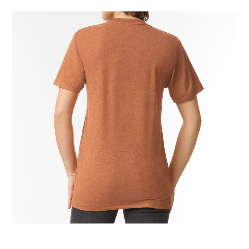 American Apparel Unisex Triblend Track Tee Full Color - Tri-Rust - On Model Back