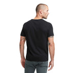 American Giant Classic Cotton Crew Tee for Men Embroidery - Black - Back On Model 2