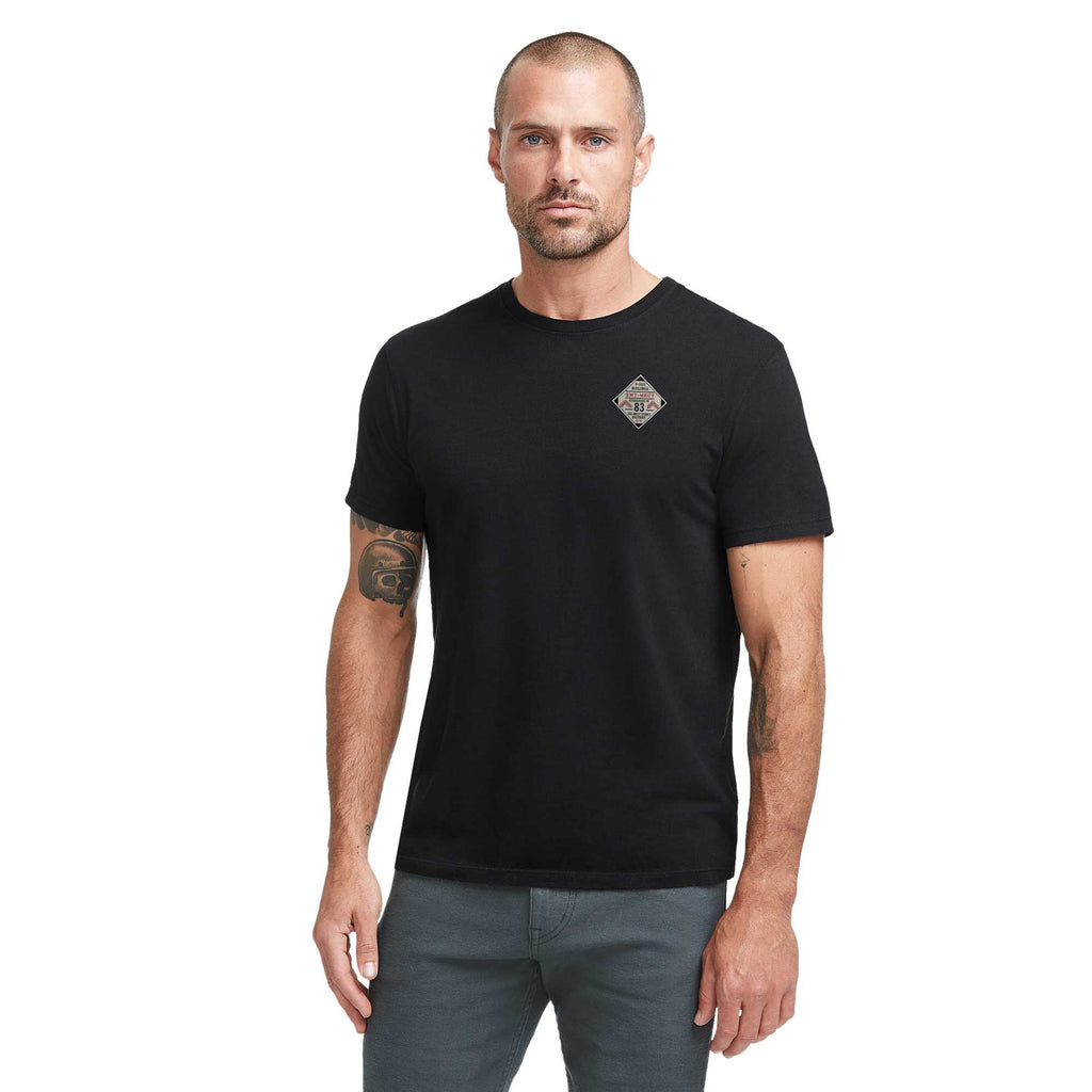 American Giant Classic Cotton Crew Tee for Men Embroidery - Black - Front On Model 2