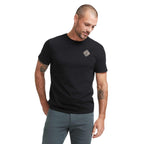 American Giant Classic Cotton Crew Tee for Men Embroidery - Black - Front On Model