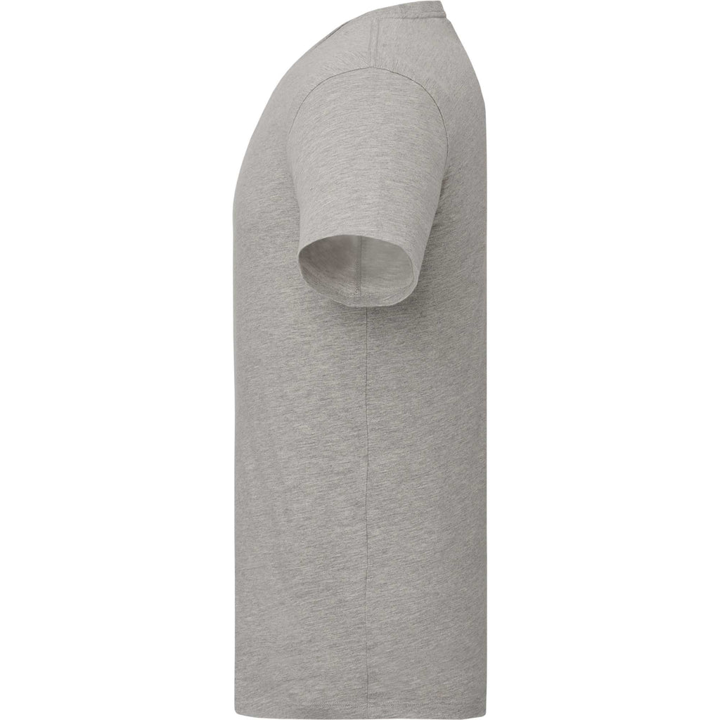 American Giant Classic Cotton Crew Tee for Men Embroidery - Heather Grey - Left Side