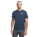 American Giant Classic Cotton Crew Tee for Men Embroidery - Washed Navy - Front On Model