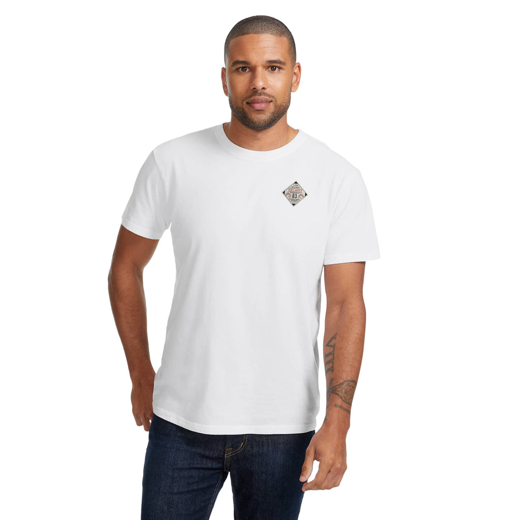American Giant Classic Cotton Crew Tee for Men Embroidery - White - Front On Model