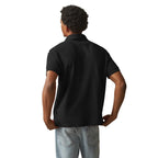 American Giant Classic Cotton Pique Polo for Men Embroidery - Black - On Model Back