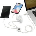 Antimicrobial 5-in-1 Charging Cable, 39 Inch - White - Charging Usb