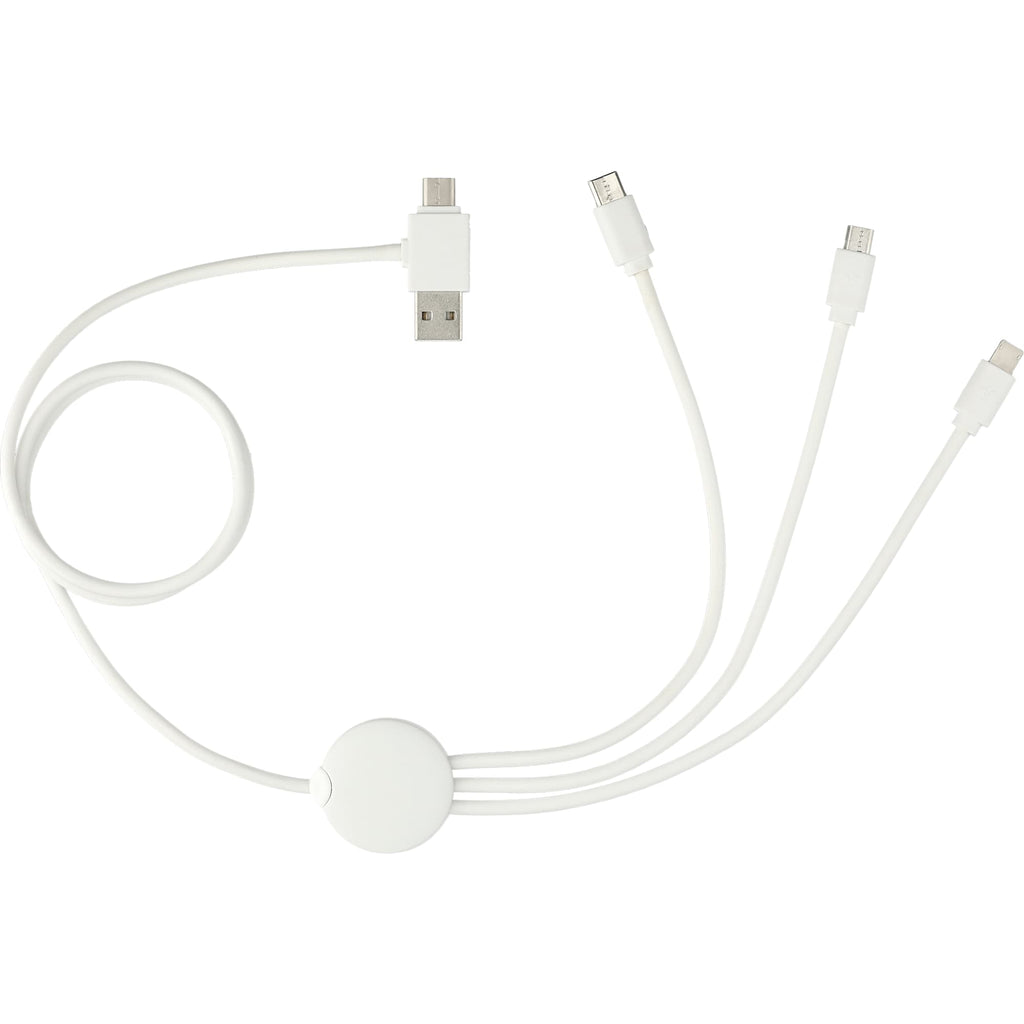 Antimicrobial 5-in-1 Charging Cable, 39 Inch - White - Top 2