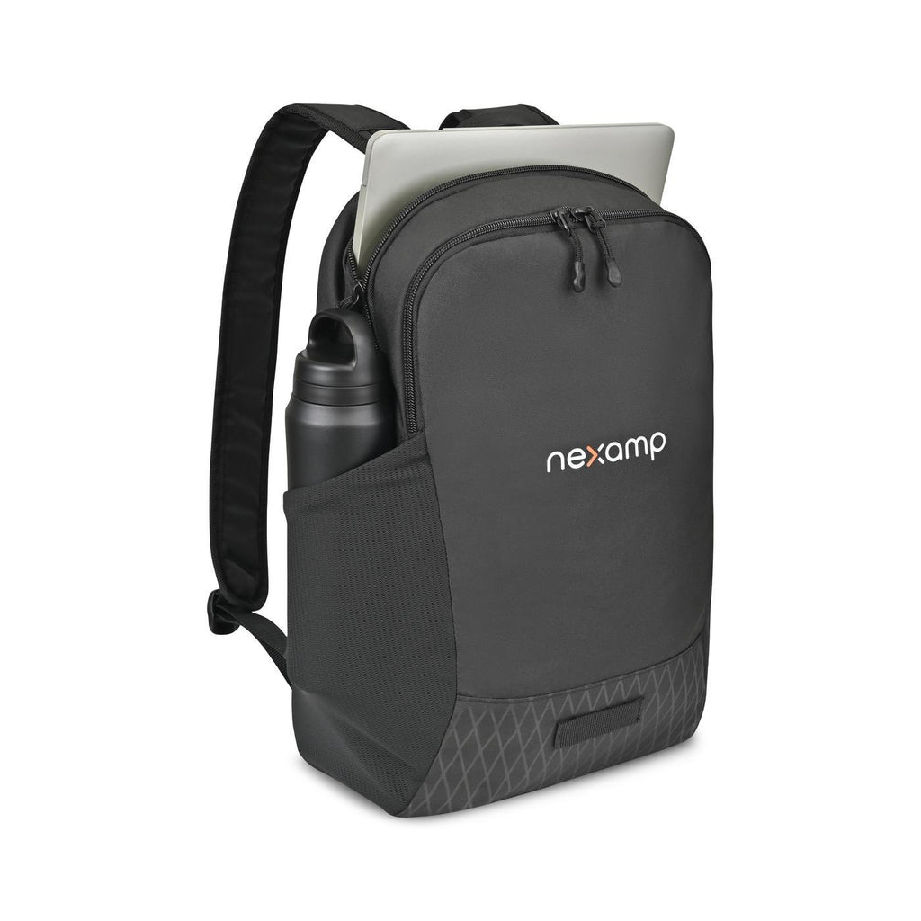 Apex Recycled Laptop Backpack, 15 Inch Transfer - Black - View 2