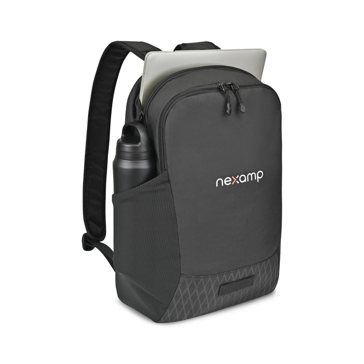 Apex Recycled Laptop Backpack, 15 Inch Transfer - Black - View 2