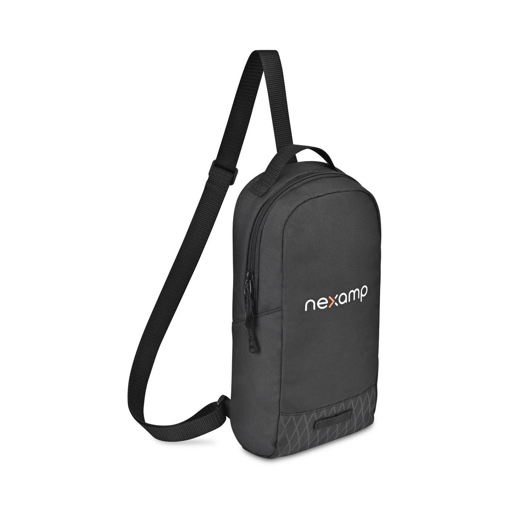 Apex Recycled Sling Bag with Webbing Loop Transfer - Black - View 2