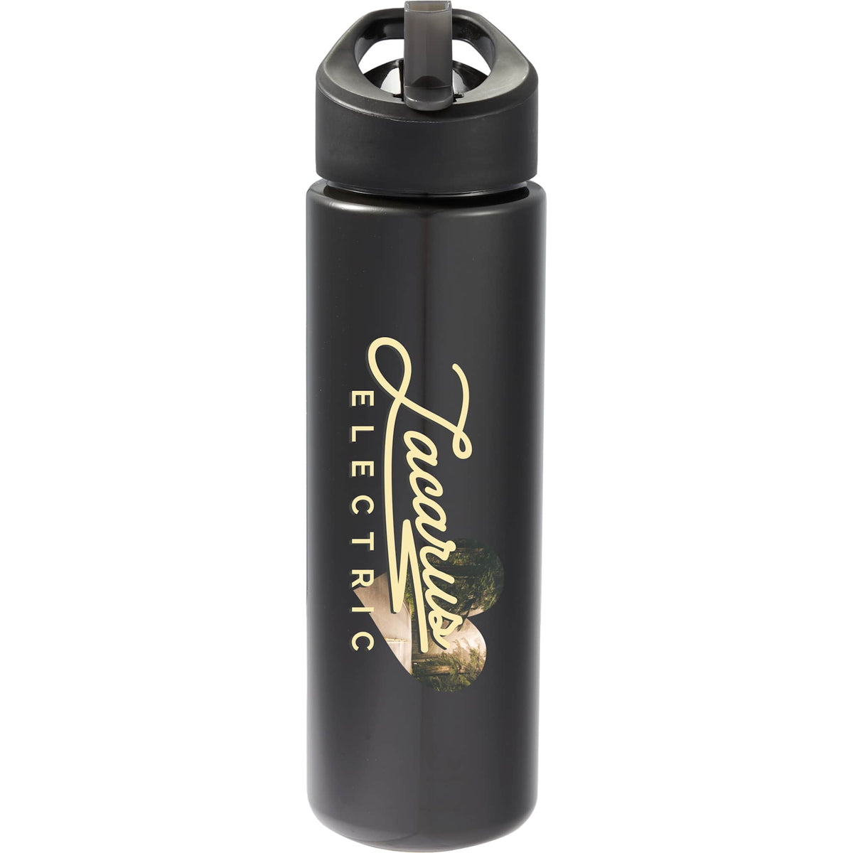 Arctic Zone Metalike Straw Bottle in Tritan Renew, 28 oz Full Color - Black - Front