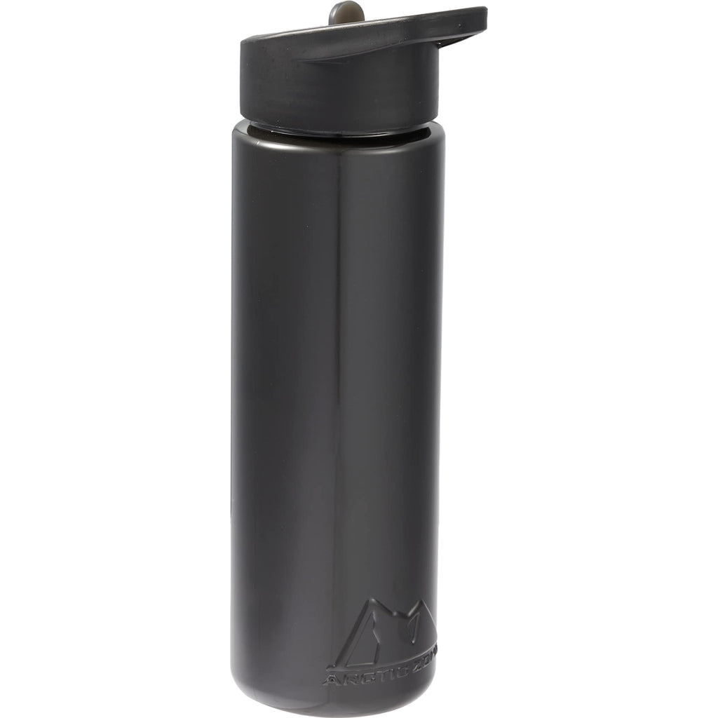 Arctic Zone Metalike Straw Bottle in Tritan Renew, 28 oz Full Color - Black - Left Angle 2