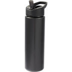 Arctic Zone Metalike Straw Bottle in Tritan Renew, 28 oz Full Color - Black - Left Angle
