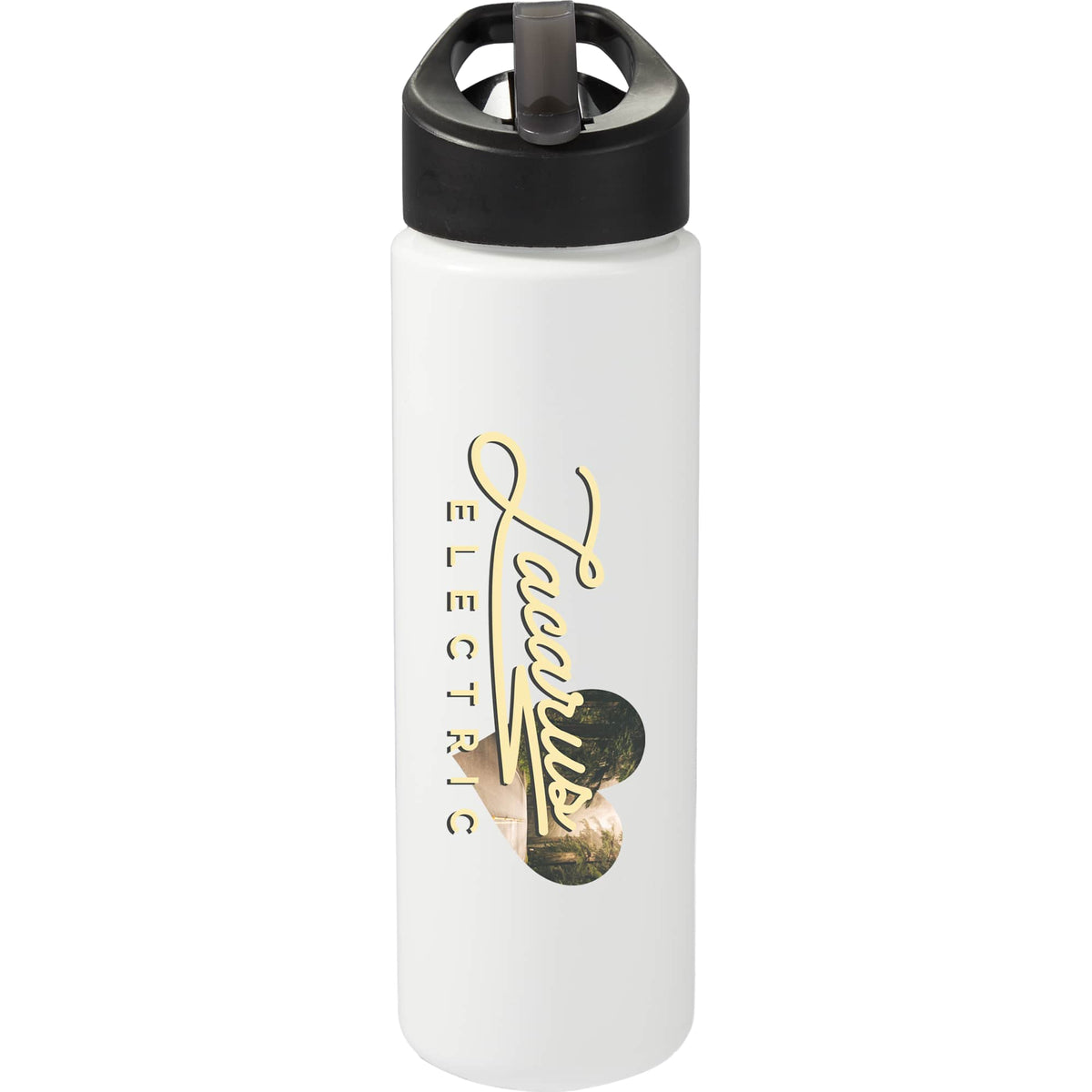 Arctic Zone Metalike Straw Bottle in Tritan Renew, 28 oz Full Color - White - Front