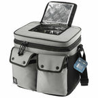 Arctic Zone Recycled Double Pocket Cooler, 24 Cans Transfer - Gray - Left Angle 2