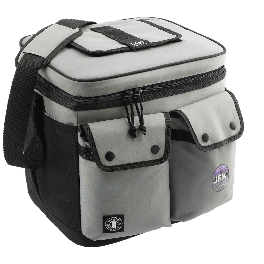 Arctic Zone Recycled Double Pocket Cooler, 24 Cans Transfer - Gray - Right Angle