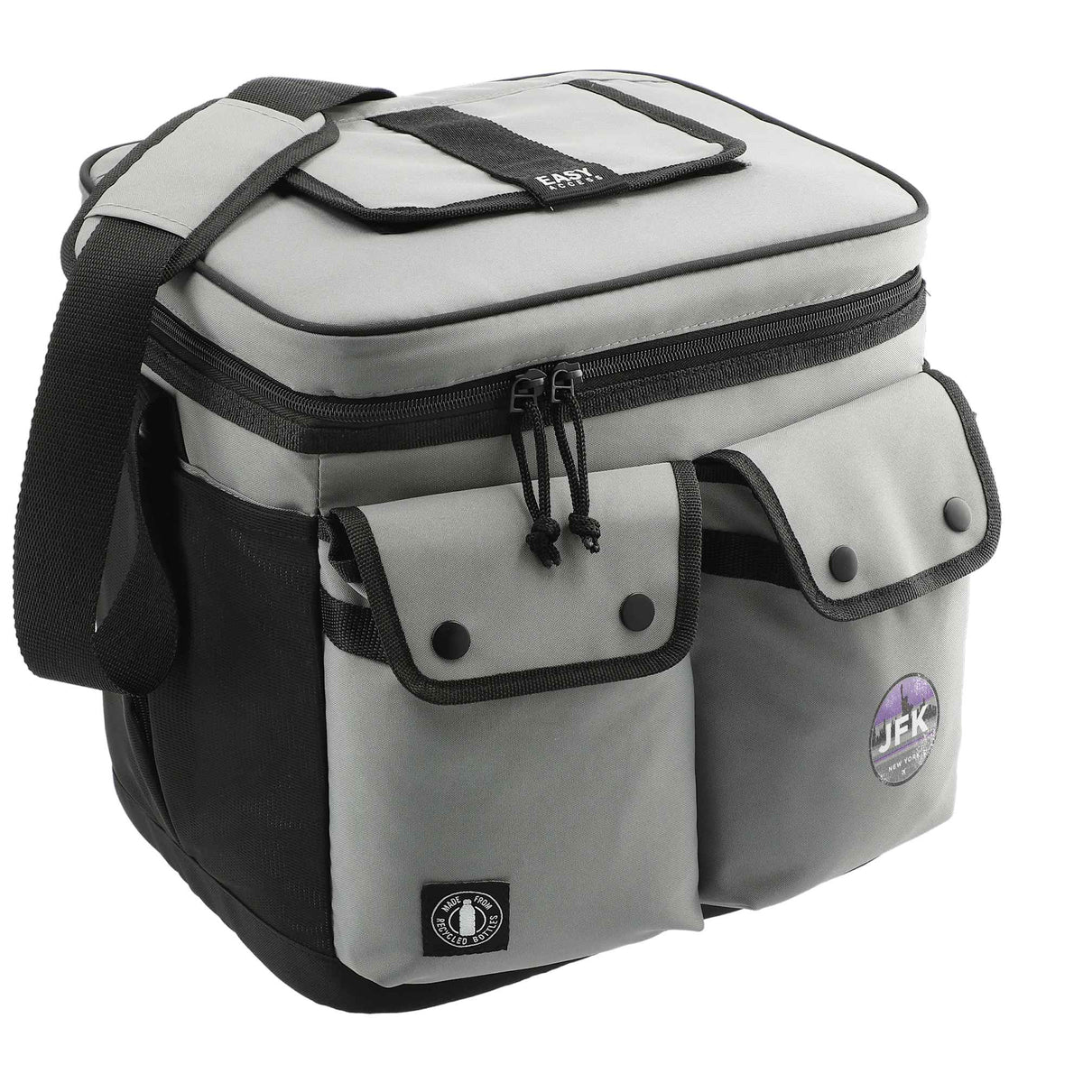 Arctic Zone Recycled Double Pocket Cooler, 24 Cans Transfer - Gray - Right Angle