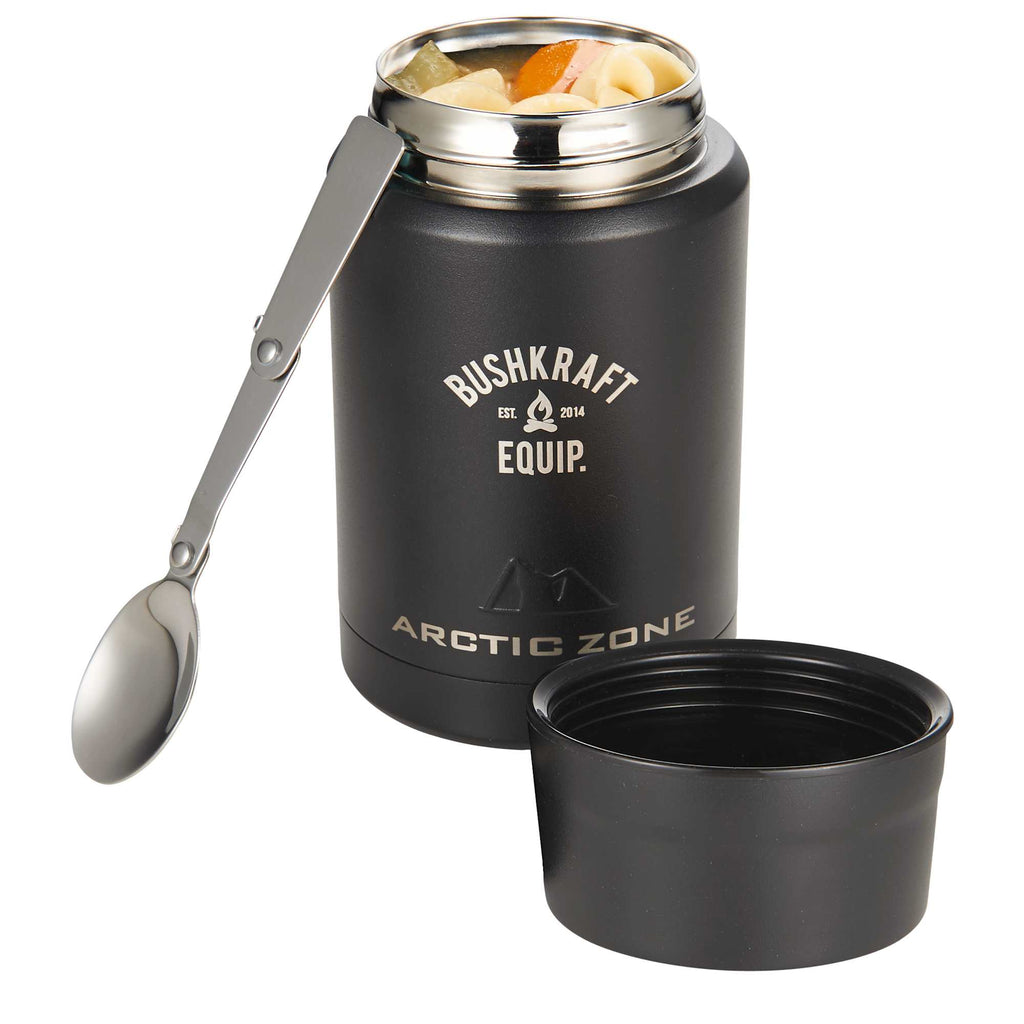Arctic Zone Titan Copper Insulated Food Jar with Folding Spoon Full Color - Black - Front 2