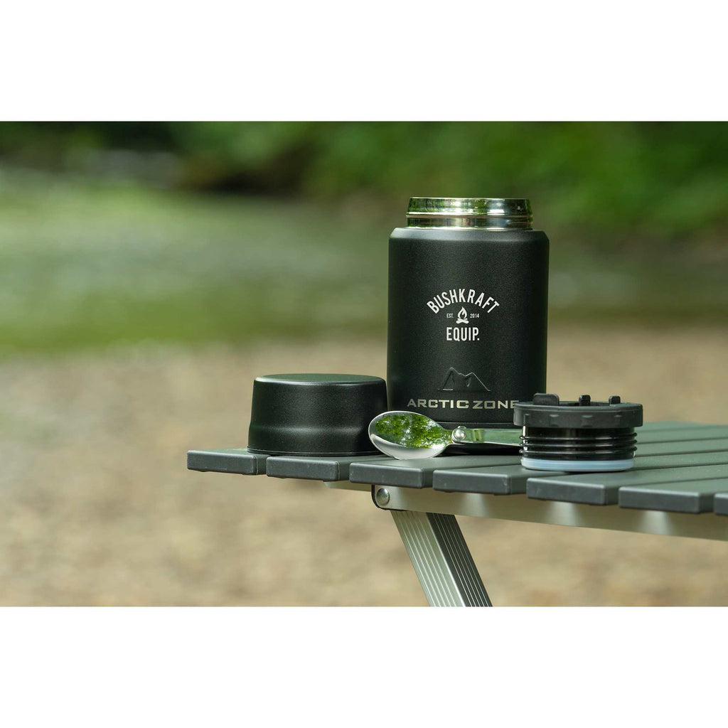 Arctic Zone Titan Copper Insulated Food Jar with Folding Spoon Full Color - Black - Front 3