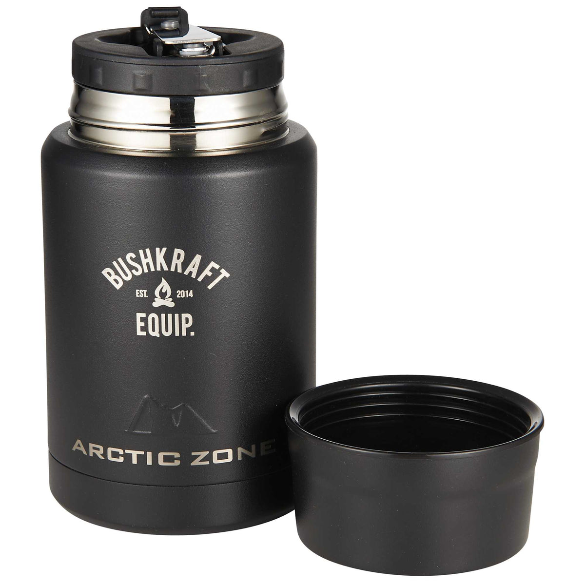 Arctic Zone Titan Copper Insulated Food Jar with Folding Spoon Full Color - Black - Front 4