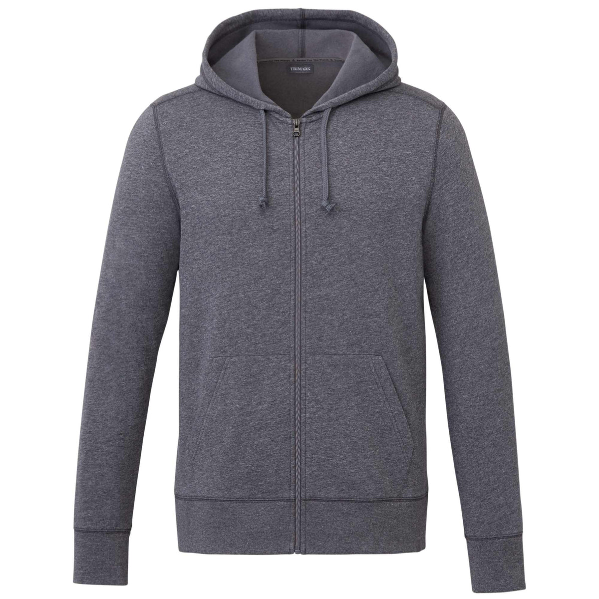 Argus Eco Fleece Full Zip Hoodie for Men Transfer - Heather Dark Charcoal - Front