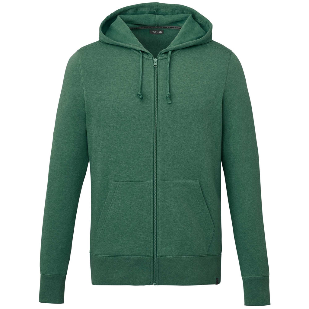 Argus Eco Fleece Full Zip Hoodie for Men Transfer - Juniper Heather - Front