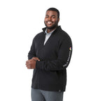 Argus Eco Fleece Full Zip Jacket for Men Embroidery - Black - Left Angle On Model 2
