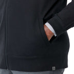 Argus Eco Fleece Full Zip Jacket for Men Embroidery - Black - Left Angle On Model Pocket