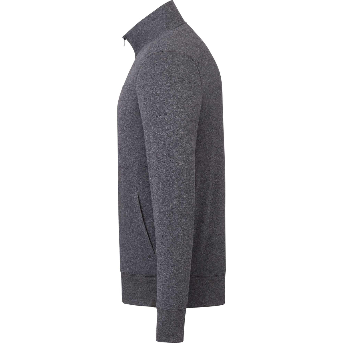 Argus Eco Fleece Full Zip Jacket for Men Embroidery - Heather Dark Charcoal - Left Side