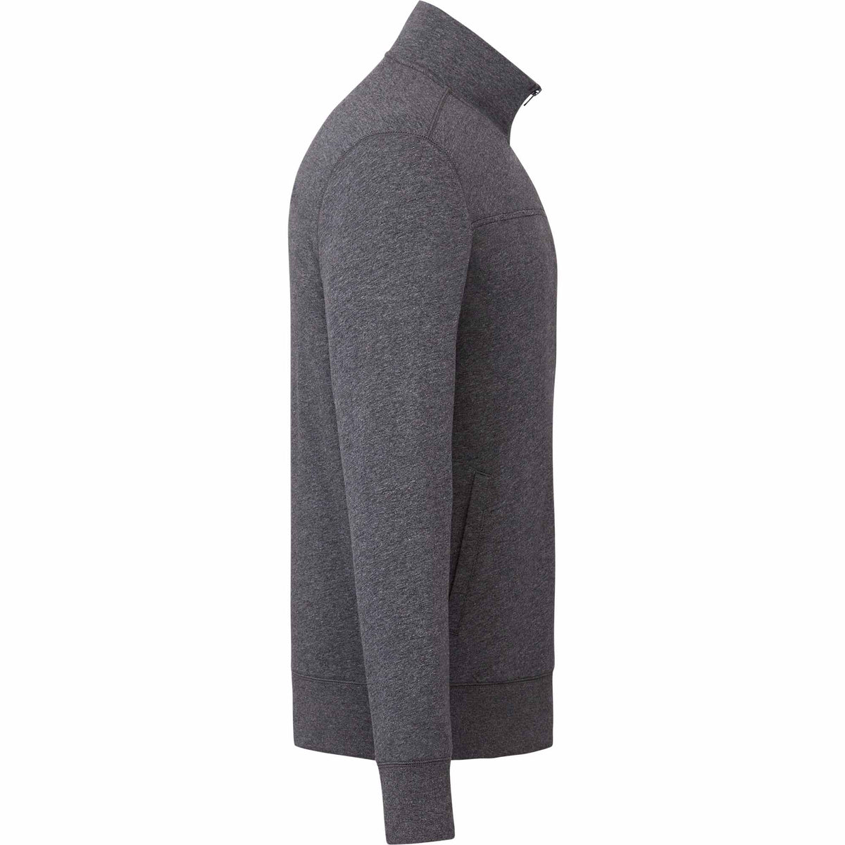 Argus Eco Fleece Full Zip Jacket for Men Embroidery - Heather Dark Charcoal - Right Side